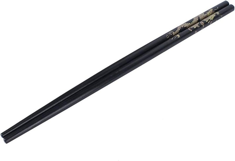 AUTOWRAP Black Bamboo Chopsticks Reusable Japanese Chinese Korean Wood Chop Sticks Hair Sticks 5 Pair Gift Set Dishwasher Safe  - Image 2