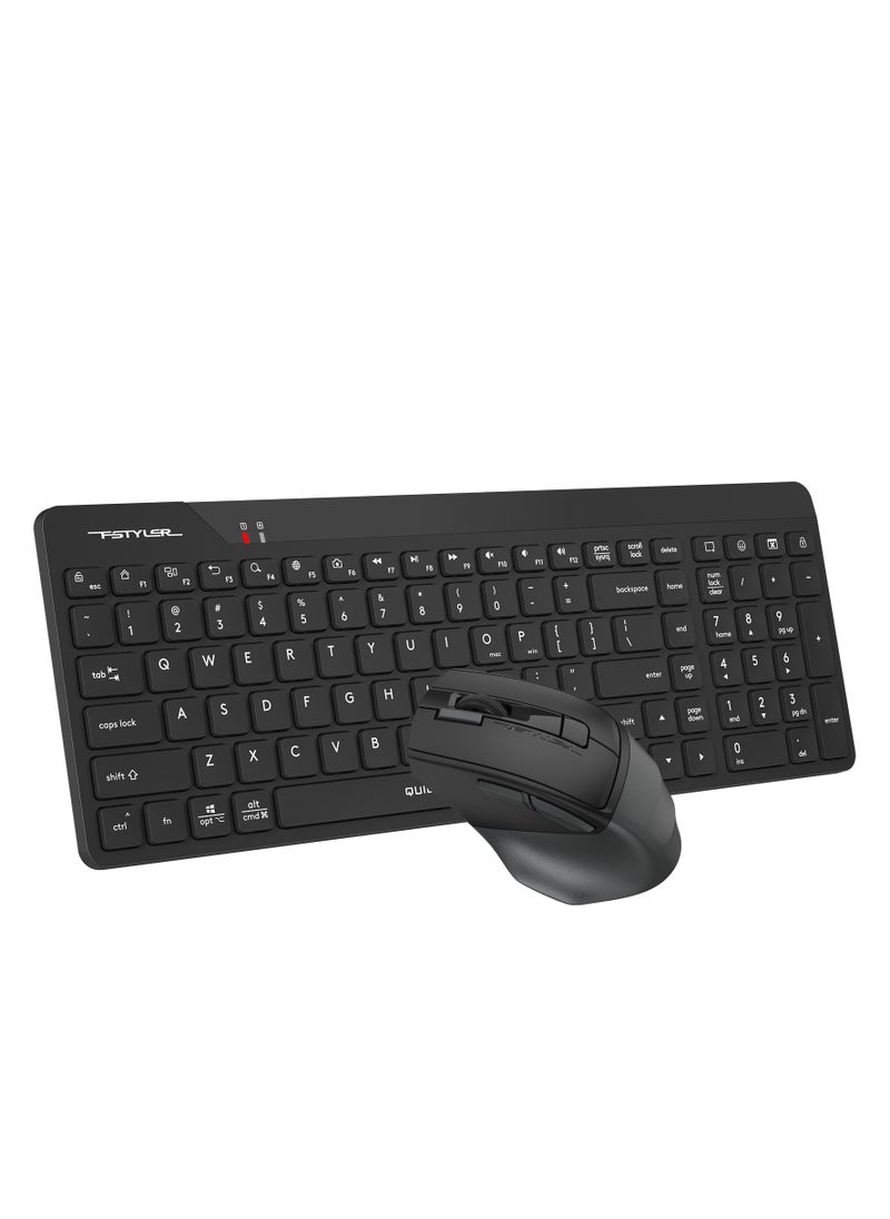 A4TECH 2.4G Wireless Power-Saving Quietkey Combo Keyboard FG2400 Air2, Desk+Air Dual Functions Multimedia Player Controller, Anti Sleep Mode, Mouse Screen Capture, Operating System Swap Windows/Mac, Grey  - Image 2