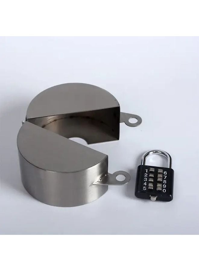 Heavy Duty Metal Outdoor Faucet Lock Cover Wall Mounted Gate Valve Protector With Combination Lock Key Secure Water Tap Locking Device For Home Garden Safety 1set - Image 1