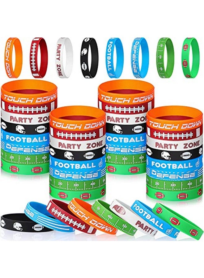 Kasyat 48 Pieces Motivational Football Bracelets For Boys Silicone Football Bracelets Football Brownies Wristbands Football Pinatas For Birthday Party Football Party Favors Supplies Decorations Gifts Prize - Image 1
