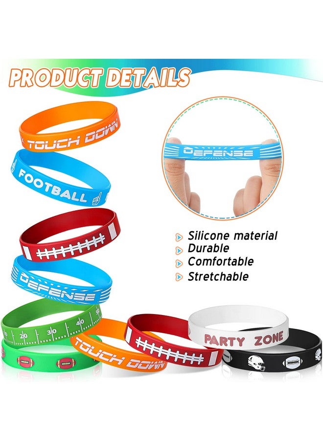 Kasyat 48 Pieces Motivational Football Bracelets For Boys Silicone Football Bracelets Football Brownies Wristbands Football Pinatas For Birthday Party Football Party Favors Supplies Decorations Gifts Prize - Image 5