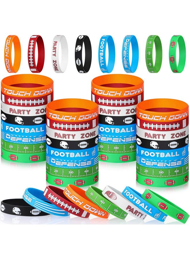 Kasyat 48 Pieces Motivational Football Bracelets For Boys Silicone Football Bracelets Football Brownies Wristbands Football Pinatas For Birthday Party Football Party Favors Supplies Decorations Gifts Prize - Image 2