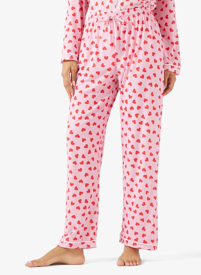Ginger Cotton Heart Print Shirt & Pyjama Set - Image 4