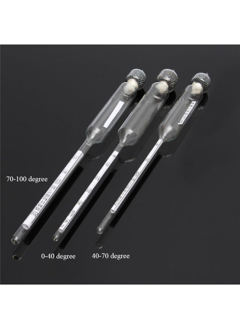 Weather Forecast - 0-40/40-70/70-100 degree 3 Pcs Alcoholmeter Set Alcohol Level Meter Glass thr254 - Image 1