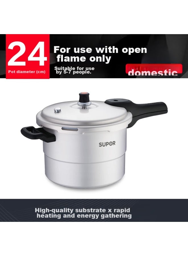 Supor Good Helper Aluminum Alloy Pressure Cooker 7.5l With Steamer Basket 24cm High Pressure Cooker For Gas Stove Yl249h2 - Image 4