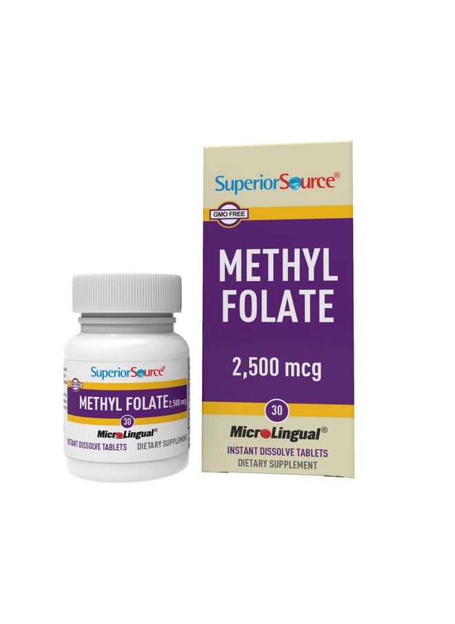 Superior Source Methylfolate 5Mthf 2500 Mcg Quick Dissolve Sublingual Tablets 30 Ct Biologically Active Form Of Folate Cardiovascular Health Energy Metabolism & Prenatal Development Nongmo  - Image 4