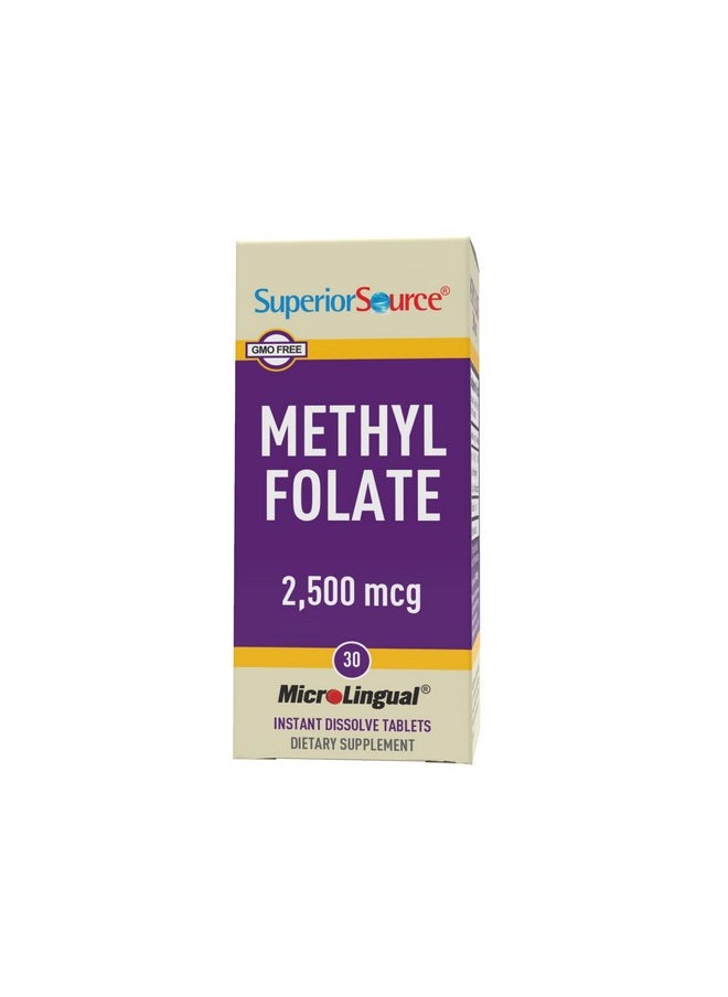 Superior Source Methylfolate 5Mthf 2500 Mcg Quick Dissolve Sublingual Tablets 30 Ct Biologically Active Form Of Folate Cardiovascular Health Energy Metabolism & Prenatal Development Nongmo  - Image 5