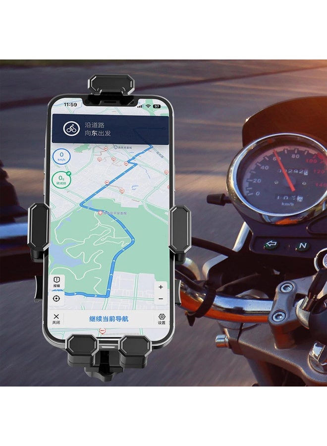 Motorcycle Bike Bike Scooter Universal Phone Holder On Mirror Screw, Suitable for All Smartphones with 360 Degree Rotation Shock Absorption, Durable Strong Arms Adjustable and Rotate - Image 3