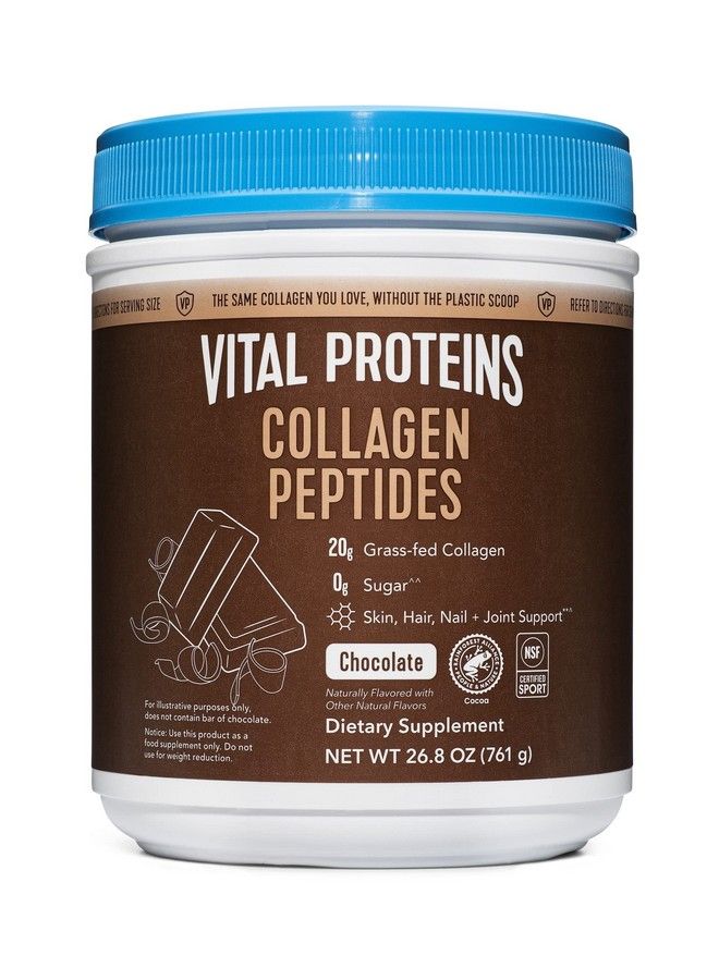 Chocolate Collagen Powder Supplement (Type I Iii) For Skin Hair Nail Joint Hydrolyzed Collagen Dairy And Gluten Free 27G Per Serving Chocolate Flavor 26.8 Oz Canister