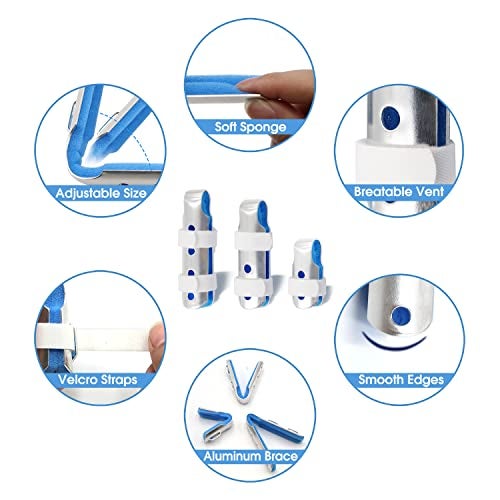 BRMDT Finger Splint Thumb Splint Pinky Finger Splint for Broken/Injured Fingers Stabilization, Adjustable Immobilization for Mallet Fingers/Trigger Fingers Joints, Relieve Pain of Arthritis (3 Size) - Image 2