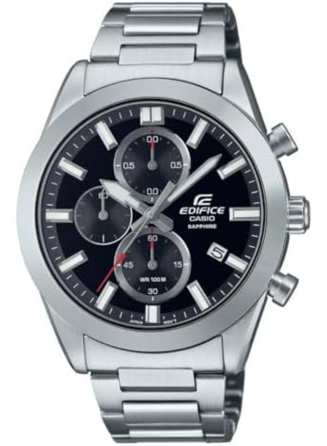 Casio Edifice Men's Watch - EFB-710D-1AVUDF Black Dial, Silver Band - Image 1