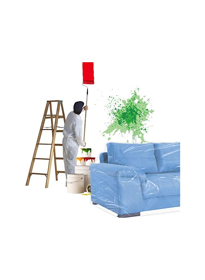 The Bros غطاء أريكة بلاستيكي للأثاث شفاف غطاء أريكة بلاستيكي سميك للحركة واقي أريكة مضاد للخدش للقطط غطاء أريكة من الفينيل ثقيل الوزن مقاوم للماء - Image 5