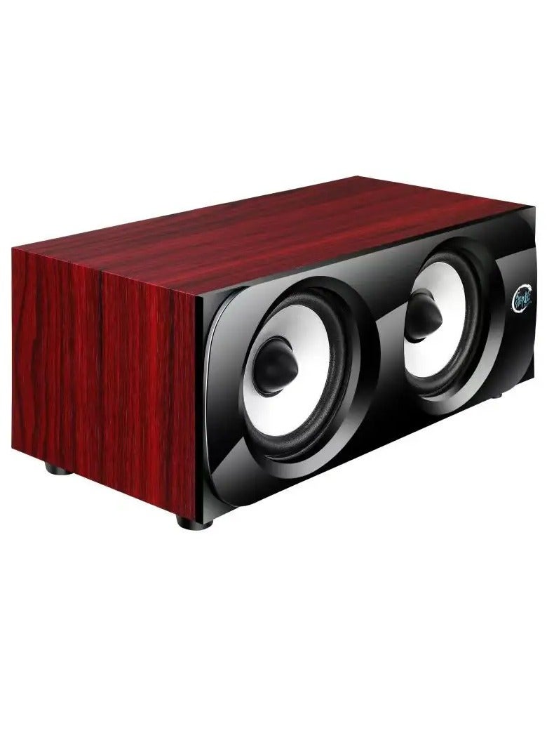 T16 Wooden Computer Speaker Box - (6W) 3W * 2.0 channels - Wired 3.5mm Jack + USB Powered - Wooden Single Box Full Stereo Desktop Speaker For Laptop, Desktop PC | Wooden - Image 2