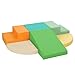 TODIBY 6Piece Soft PU Leather Toddlers Climbing Toys Baby Foam Climbing Blocks for Toddlers 3 Indoor Climb and Crawl Activity Play Set Foam Play Gym Climbing Structures Orange and Green - Image 3