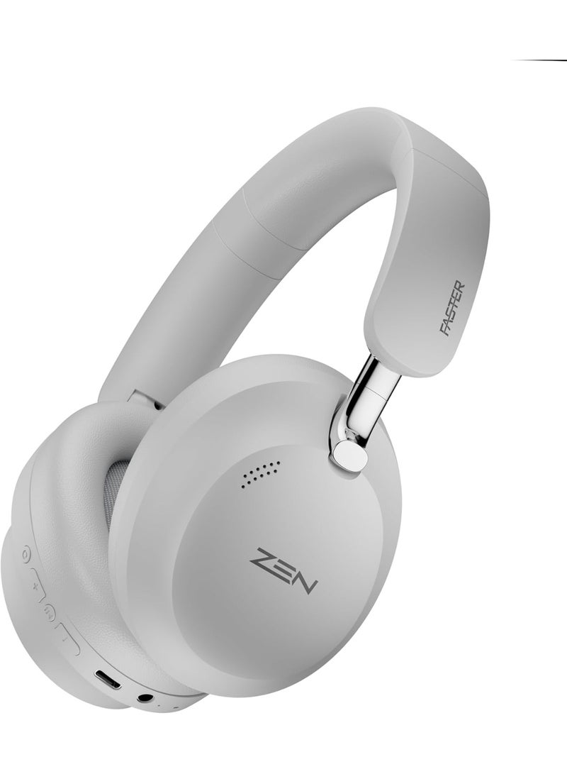 Faster ZEN-100 Hybrid ANC Wireless Headphones, Bluetooth 6.0+EDR, 15m Range, 50H Playtime, 40mm Drivers, Low Latency, Dual Mic ENC, Spatial Audio, Head Tracking, Type-C Charging Over-Ear Headset (White) - Image 1