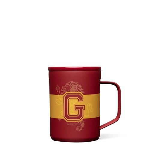 Corkcicle Harry Potter Coffee Mug Stainless Steel Insulated Cup With Lid For Tea Coffee NonSlip Silicone Base Durable Travel Mug Dishwasher Safe BPA Free Easy Grip 16 oz Gryffindor - Image 1