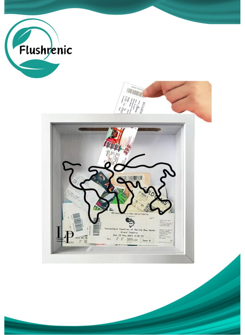 فلوشرينيك صندوق السفر للذكريات,صندوق ذاكرة بطاقة السفر لصندوق التذكار,أرشيف المغامرة السفر صندوق الظل للذكريات,صندوق تذاكر السفر لحفلة موسيقية,صندوق عرض التذكار - Image 1
