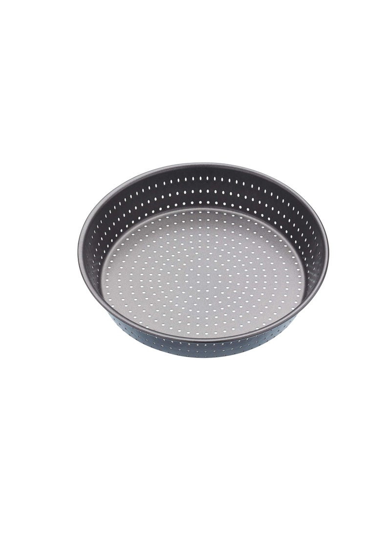 Master Class MasterClass KCMCCB15 Crusty Bake 23 cm Deep Perforated Pie Dish with PFOA Non Stick Robust 1 mm Carbon Steel 9 Inch Round Tin Grey 