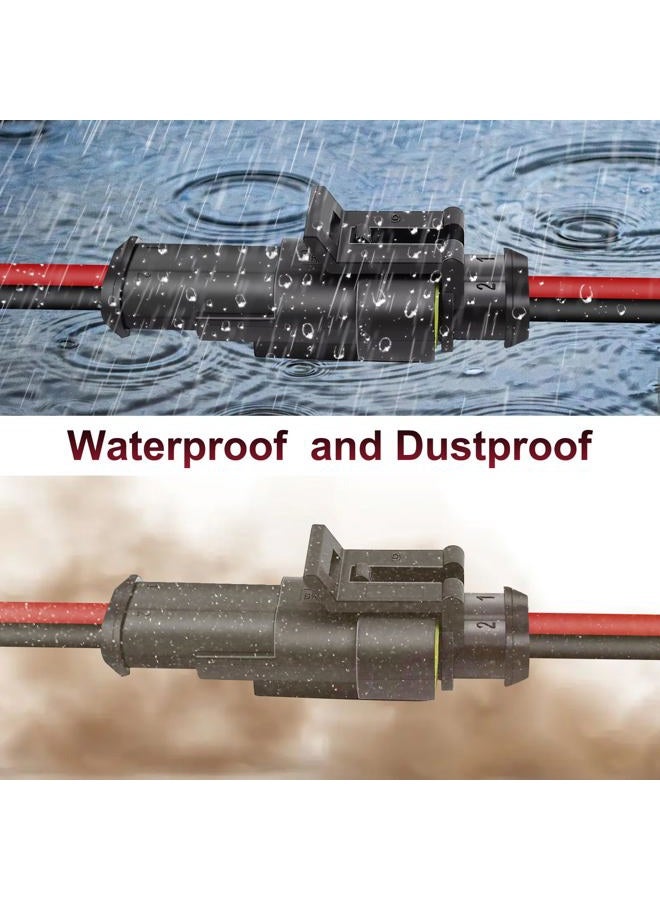 BFXM 10Pcs Car Waterproof Electrical Connector, 2 Pin Connector, 18 AWG 2 Wire Waterproof Connector, Car Electrical Connectors for Automobiles, Trucks, Boats, Motorcycles and Other Electrical Connections - Image 4