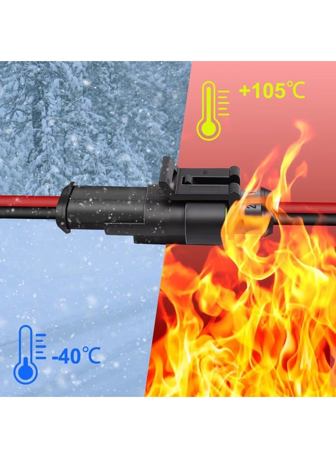 BFXM 10Pcs Car Waterproof Electrical Connector, 2 Pin Connector, 18 AWG 2 Wire Waterproof Connector, Car Electrical Connectors for Automobiles, Trucks, Boats, Motorcycles and Other Electrical Connections - Image 5