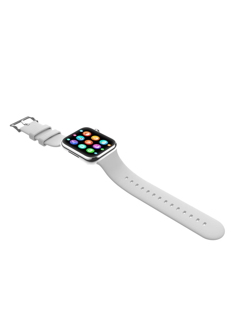 GS8 Smartwatch 1.83 Inches with 1 Extra Strap Bule - 260mAh Battery 5-7 Days Battery Time, IP67 Waterproof, Support calling Silver