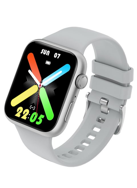 GS8 Smartwatch 1.83 Inches with 1 Extra Strap Bule - 260mAh Battery 5-7 Days Battery Time, IP67 Waterproof, Support calling Silver