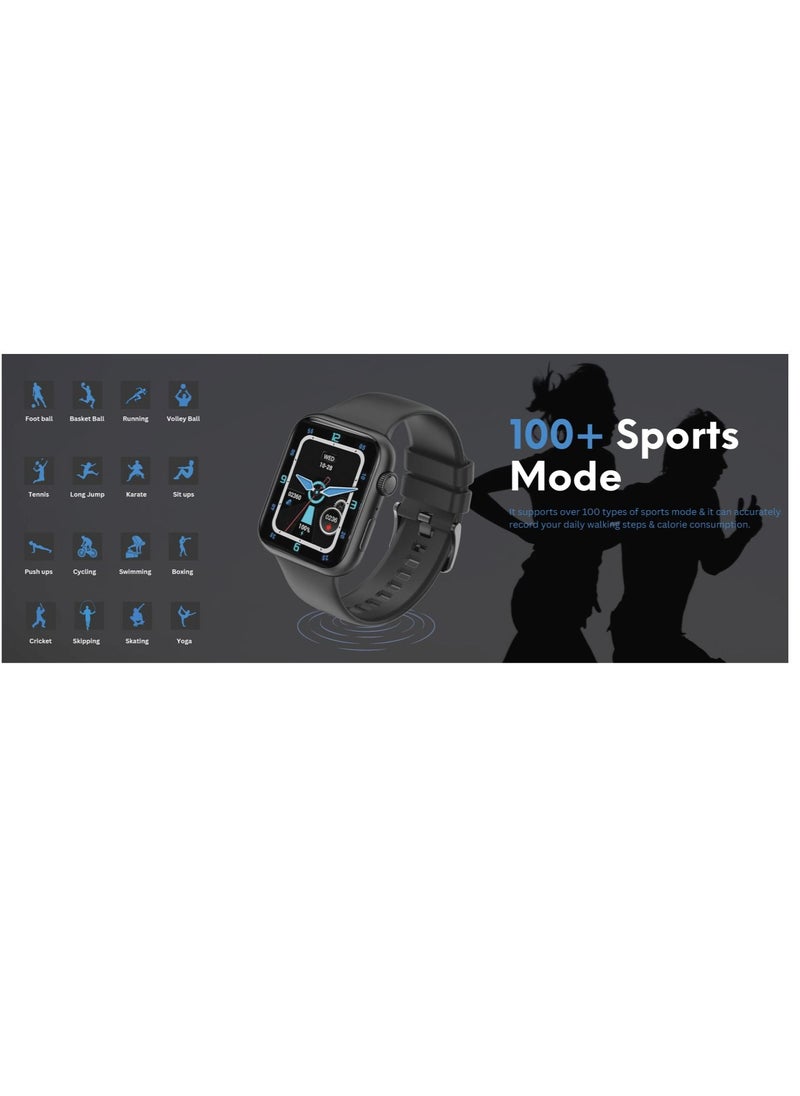 GS8 Smartwatch 1.83 Inches with 1 Extra Strap Bule - 260mAh Battery 5-7 Days Battery Time, IP67 Waterproof, Support calling Silver