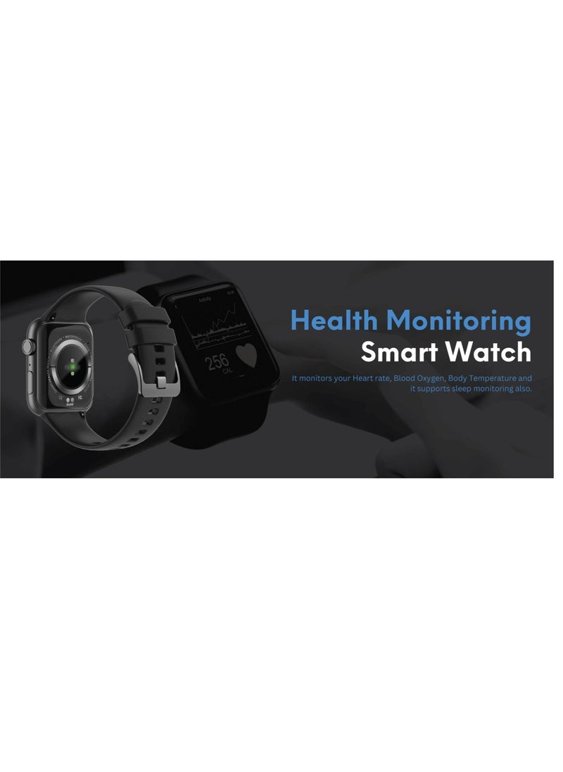GS8 Smartwatch 1.83 Inches with 1 Extra Strap Bule - 260mAh Battery 5-7 Days Battery Time, IP67 Waterproof, Support calling Silver