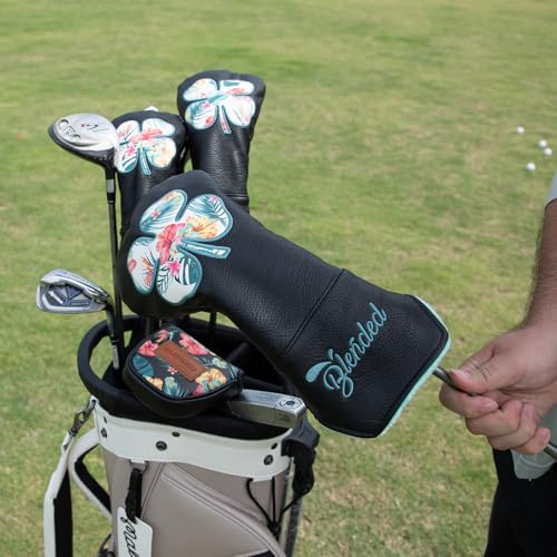 BAIRBRE Golf Club Covers Black Lucky Clover Golf Head Covers Driver Covers Fariway Wood Headcover Hybrid Covers Leather Golf Headcover with Number Tag for All Brand - Image 5