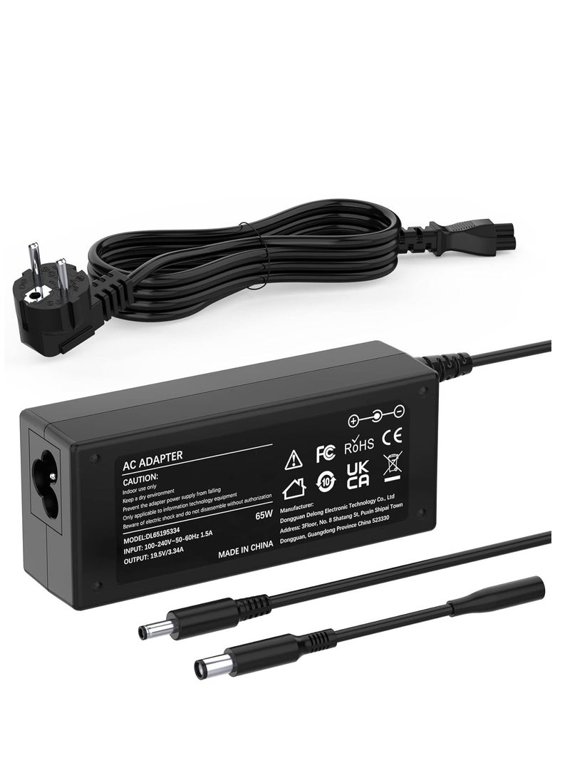 65W Laptop Charger for Dell Inspiron 11 13 14 15 17 3000 5000 7000 3593 3793 3505 3511 5593 5559 5570 Latitude 3510 3410 3520 3420 Vostro 55 Power Adapter 90 XP S12 HA65NS5-00  - Image 1