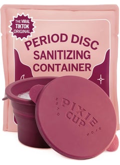 Pixie Menstrual Cup Compact Sterilizer - Good for Public Restrooms, Camping or Dorms - Collapsible Cleaner Container for Your Menstrual Disc & Period Cup - Microwavable - Reusable - Case Holder