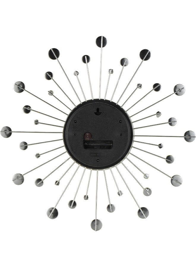 Deco 79 Metal Starburst Decorative Wall Clock With Crystal Accents for Home and Room 14 x 1 x 14 Gold - Image 5