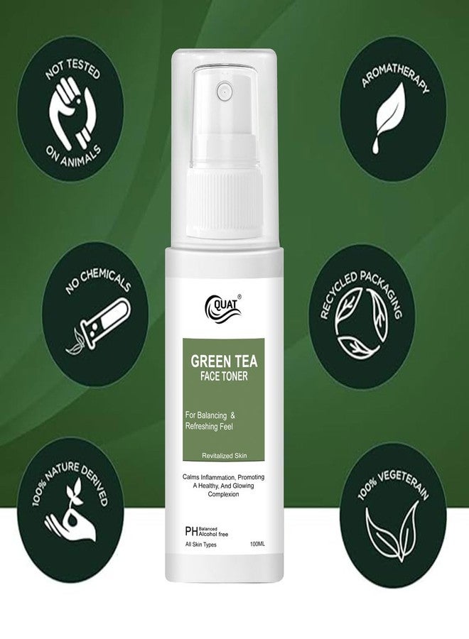 Quat Green Tea face Toner | For Balancing & Refreshing Feel | Revitalized Skin | All Skin Types | 100 ml - Image 3