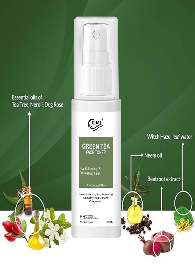 Quat Green Tea face Toner | For Balancing & Refreshing Feel | Revitalized Skin | All Skin Types | 100 ml - Image 2