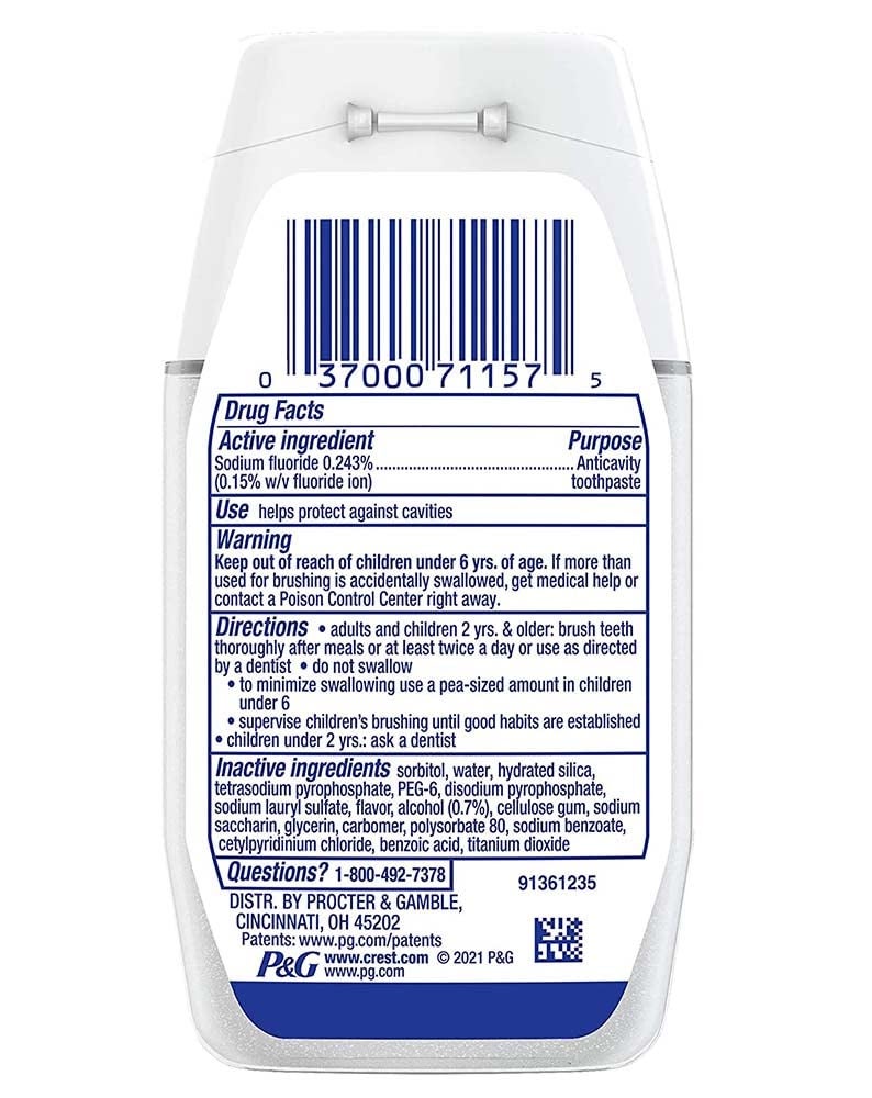 Crest Pls Scp White Liq F Size 4.6z Crest Complete Tartar Cntrl Whitening W/ Scope Liq Gel Toothpaste Mint Frsh - Image 2