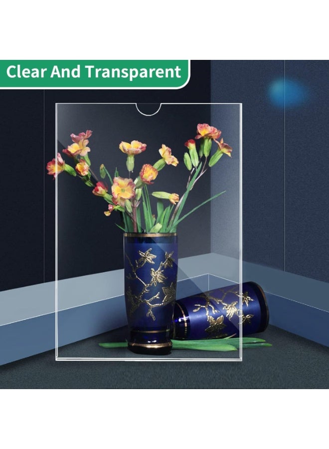 "سمارت بوينتس  " ٤ قطع حامل أوراق أكريليك للتثبيت الجداري – إطار عرض شفاف رأسي للملصقات والقوائم والمستندات – بحجم A4، مناسب للمنزل والعمل، تركيب سهل على الجدار - Image 4