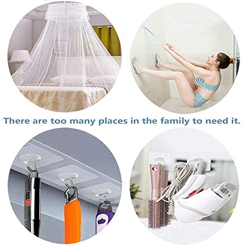 Dargoba Self Adhesive Hooks Wall Out Drilling,10 Pcs Heavy Duty Waterproof Wall Hooks Hanging Strong-Transparent Wall Hanging Hook Kitchen,Outdoor,Clothes Hanging - Polyvinyl Chloride - Image 5
