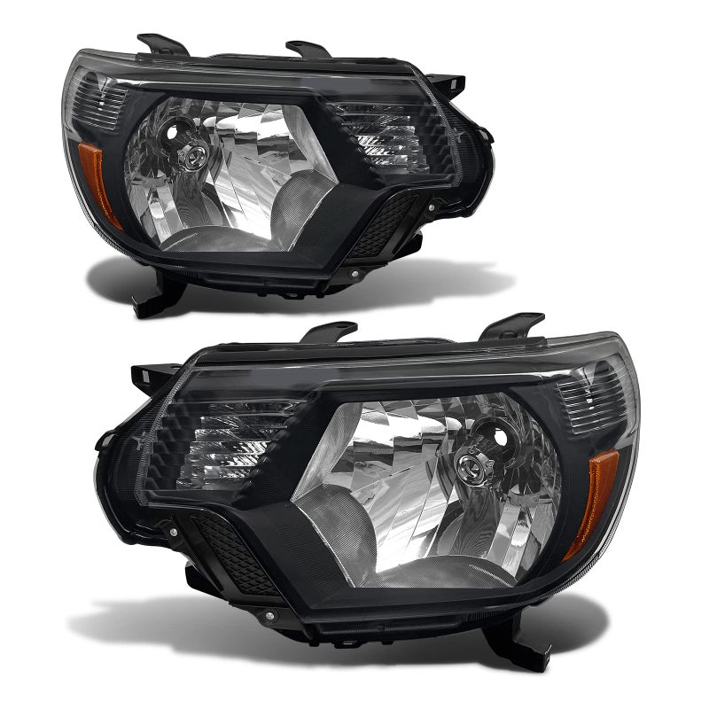 ADCARLIGHTS Headlights for 2012 2013 2014 2015 Toyota Tacoma Headlight Assembly compatible with 12 13 14 15 Toyota Tacoma Headlamp Black Housing Amebr Reflector Driver and Passenger Side