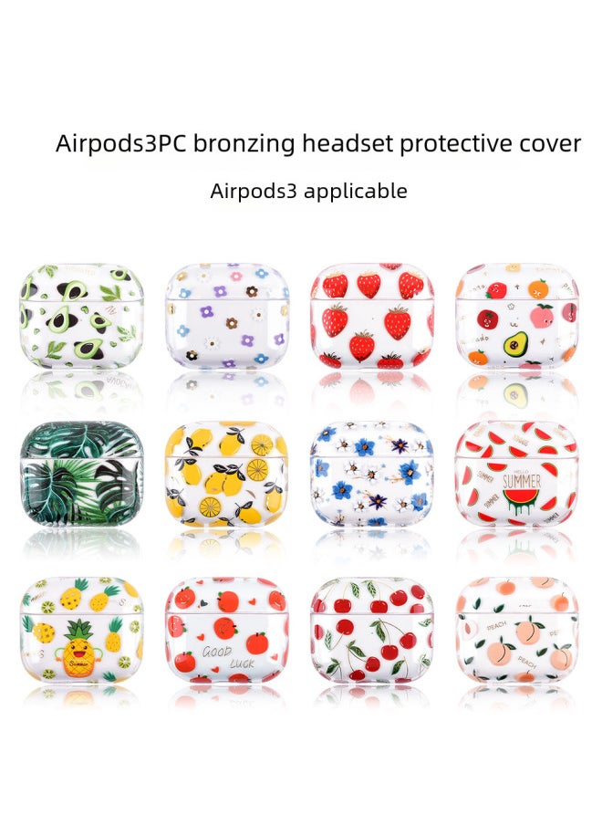 Generic - Fresh Airpods 3 Earphone Case 3 Generation Protective Shell For Water Sticker PC For Apple 3 Generation Earphone Case-Color:F03 【PC Bronzing]-Applicable Model:airpods 1/2 Generation - Image 1