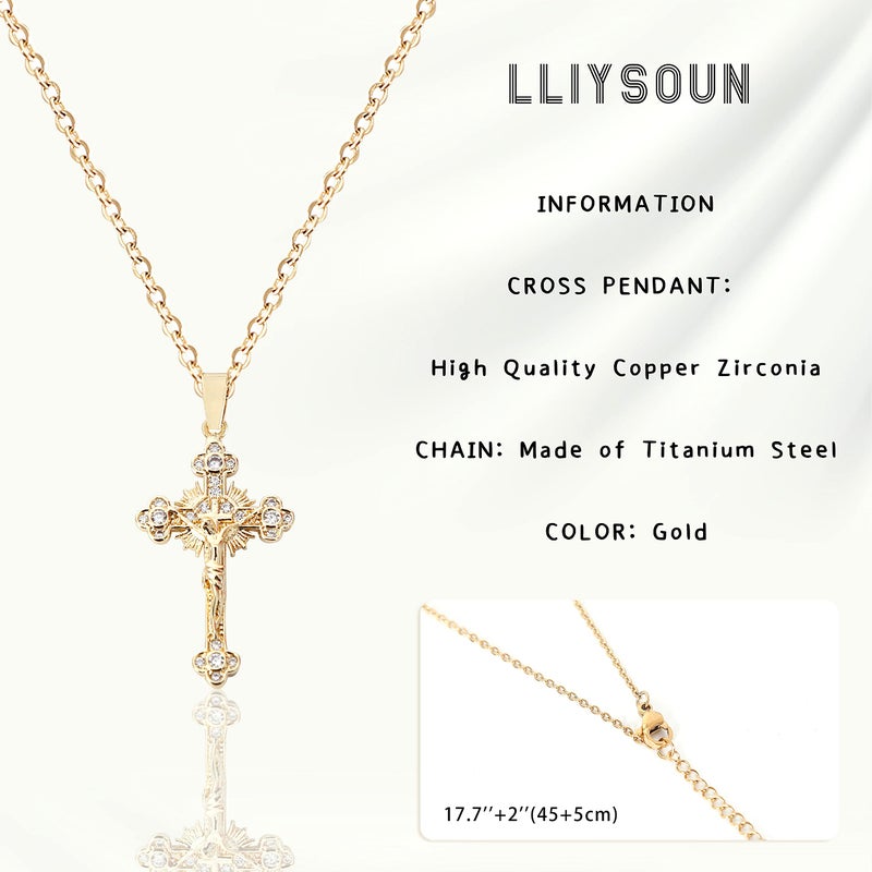 LLIYSOUN Cross Pendant Necklace for Women Jewelry Gold Cross Necklaces Gifts for Women Cross Necklace Minimalist Trendy Jewelry Valentines Day Gifts CN8 - Image 3