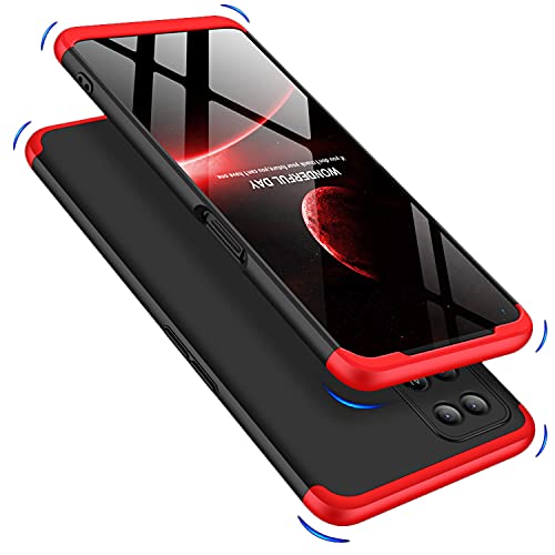 KAPA Poly Carbonate Double Dip Full 360 Protection Back Case Cover for Oppo A54 (4G) (Red,Black) - Image 1