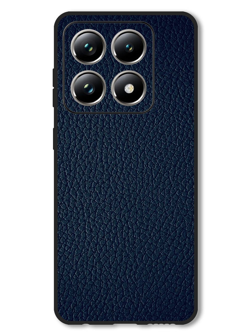 Theodor Case Compatible with Xiaomi 14T Pro Protection Shockproof Bumper Cover Blue Leather Pattern - Image 1