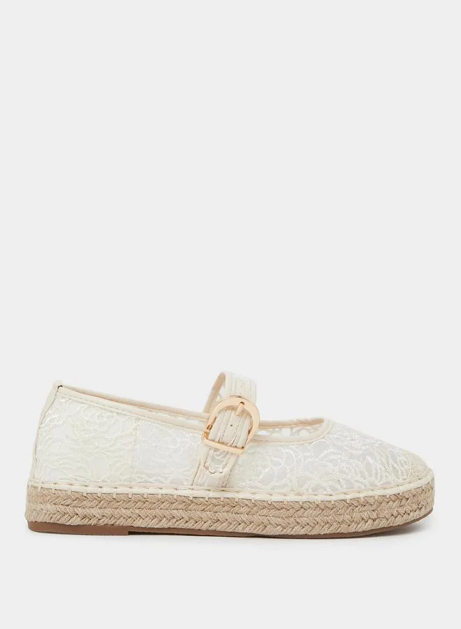 Styli Embroidered Espadrille Mary Jane Shoes