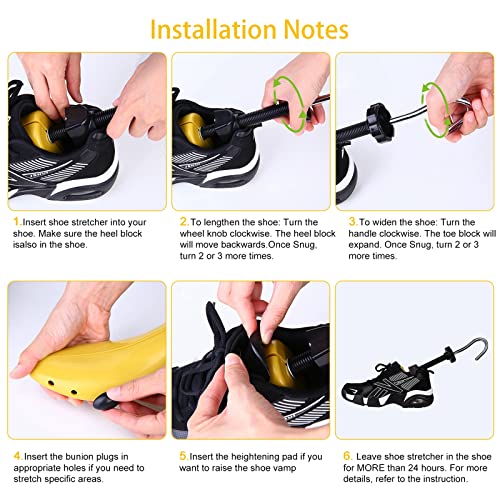 Eachway Pair of Professional 2-Way Premium Shoe Stretcher Tough Plastic Shoe Trees, Adjustable Length & Width Durable Shoe Shaper for Men and Women (Large) - Image 4