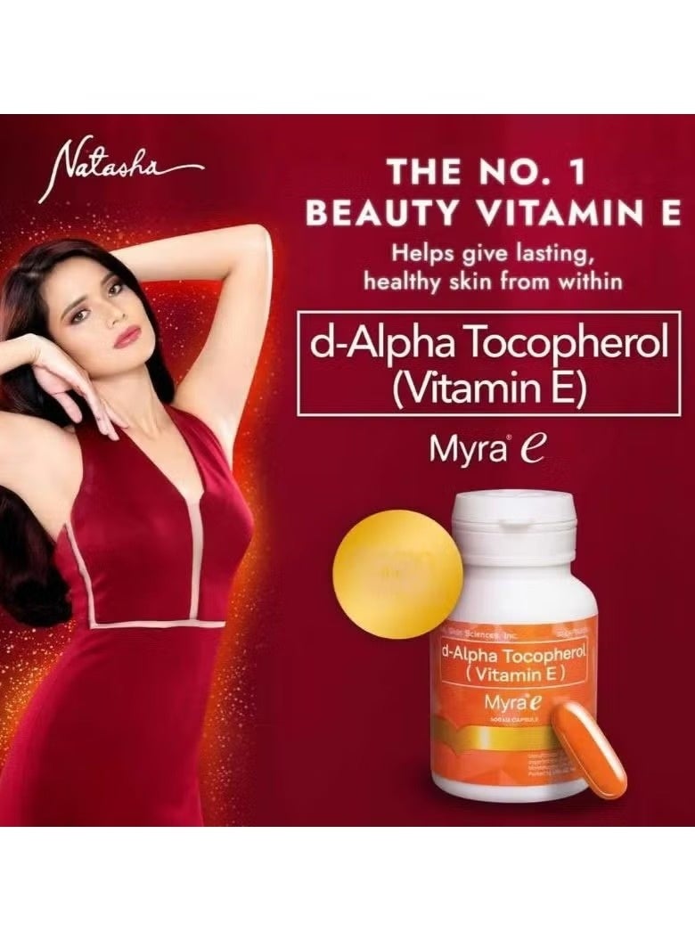 مايرا إي ميرا-إي فيتامين هـ ٤٠٠ وحدة دولية د-ألفا توكوفيرول - مكمل غذائي مضاد للأكسدة للبشرة والعافية (٣٠ كبسولة) - Image 3