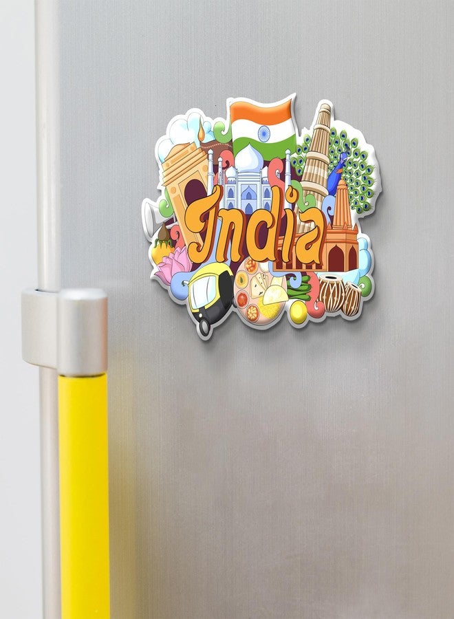 Nivaraprint India Country Theme Souvenir Wooden Fridge Magnet for Refrigerator - India Printed Stylish Magnet for Fridge Decoration - Image 2