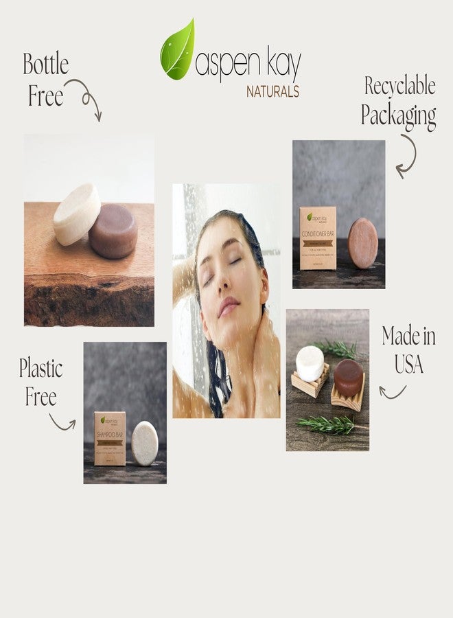 Aspen Kay Naturals Coconut & Argan Oil Shampoo & Conditioner Bar Set, Deep Moisturizing for Dry Damaged Hair. Hydrating Solid Bar for Curly, Coily & Color Treated Hair, Vegan & Sulfate Free, USA Made. - Image 3