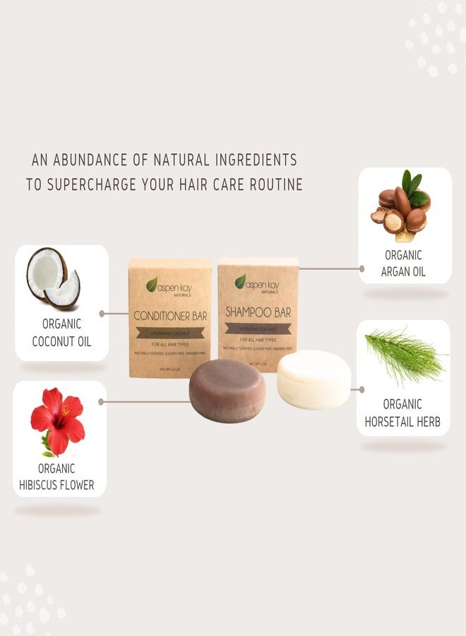 Aspen Kay Naturals Coconut & Argan Oil Shampoo & Conditioner Bar Set, Deep Moisturizing for Dry Damaged Hair. Hydrating Solid Bar for Curly, Coily & Color Treated Hair, Vegan & Sulfate Free, USA Made. - Image 4