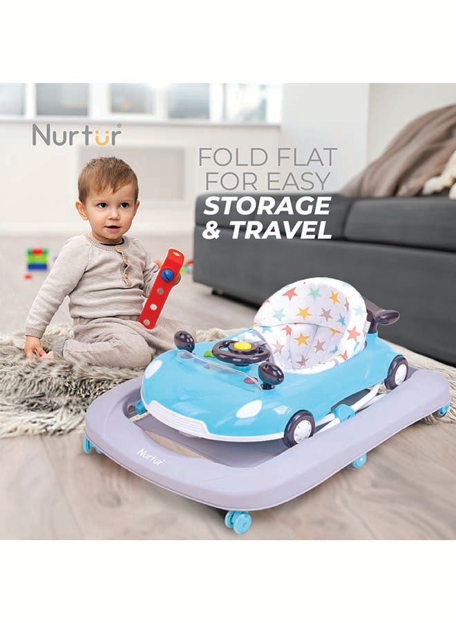 Nurtur 4 In 1 Baby Multi Walker-rocking Function- Music - 5 Height Adjustment- feeding table, car mould, easy fold - Multi - Image 3
