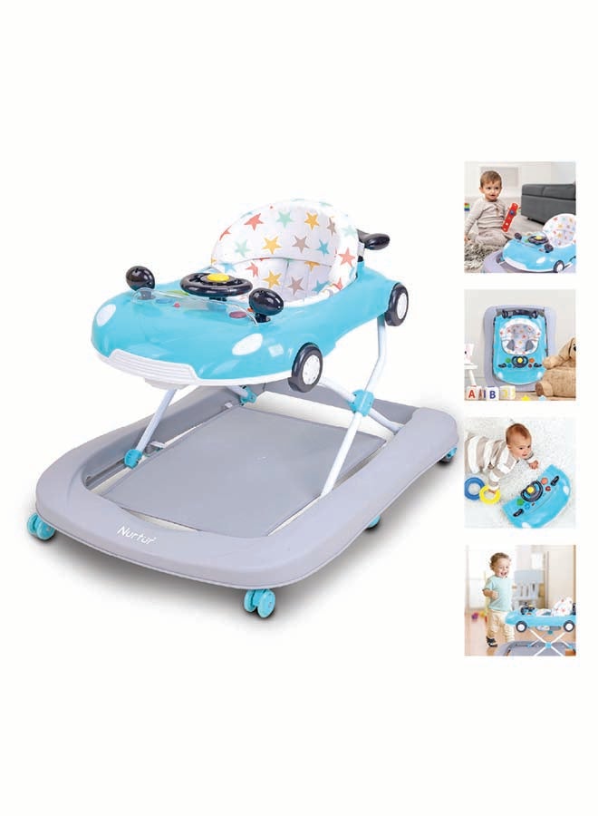 Nurtur 4 In 1 Baby Multi Walker-rocking Function- Music - 5 Height Adjustment- feeding table, car mould, easy fold - Multi - Image 1